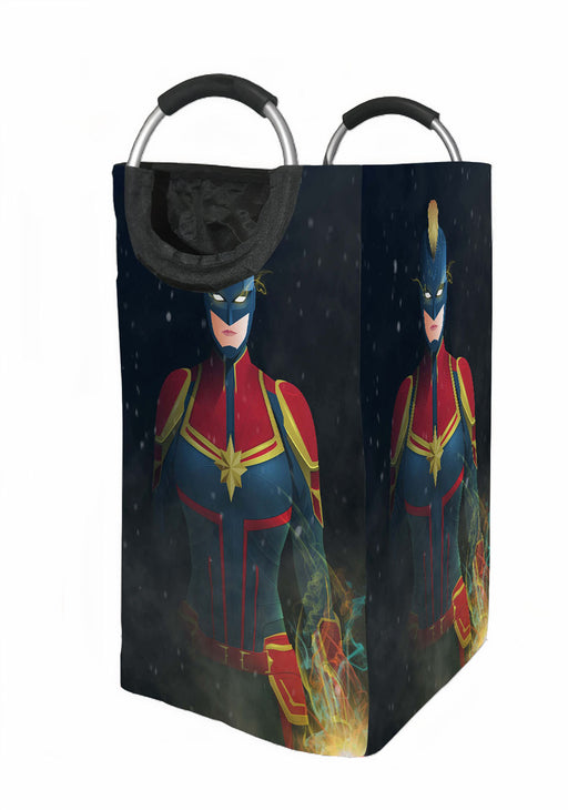 captain marvel with mask Laundry Hamper | Laundry Basket