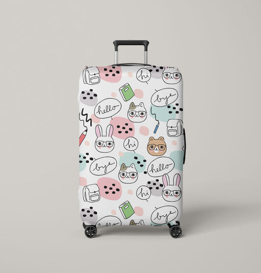 cartoon animal back to school Luggage Cover | suitcase