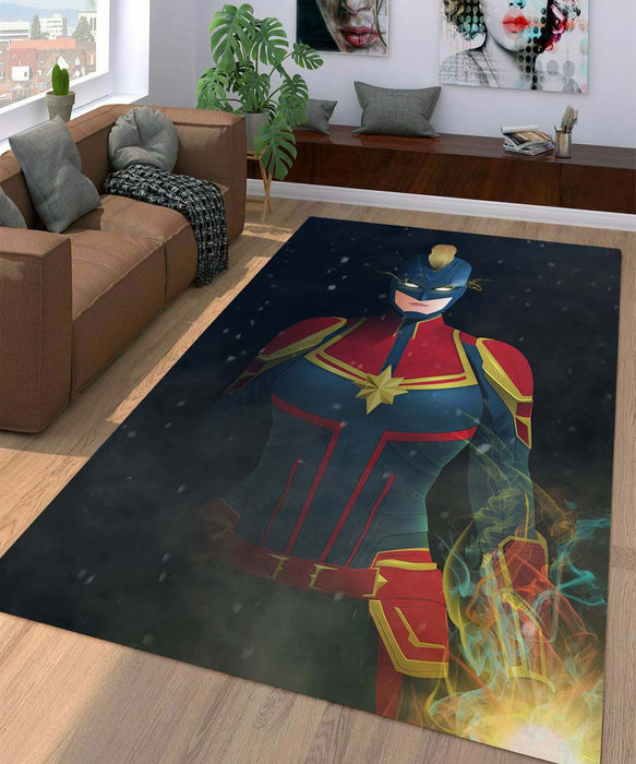 captain marvel with mask Living room carpet rugs