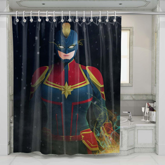 captain marvel with mask shower curtains