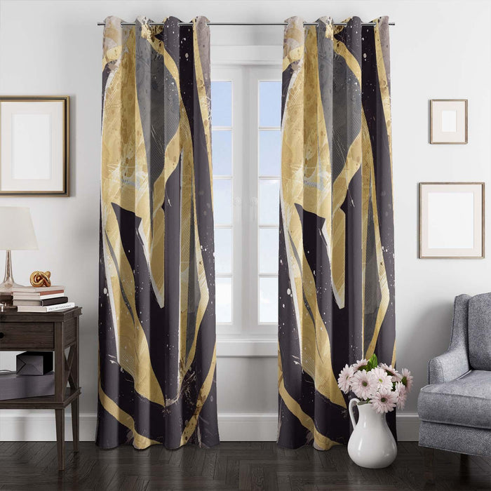 brush vegas golden knights gold window Curtain