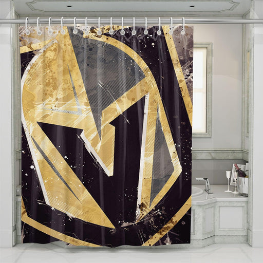 brush vegas golden knights gold shower curtains