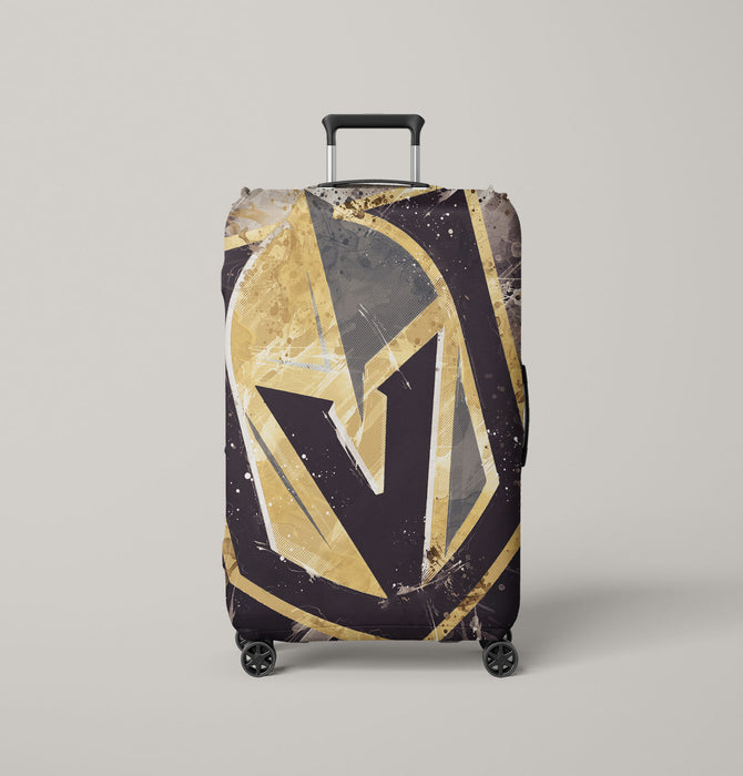 brush vegas golden knights gold Luggage Covers | Suitcase