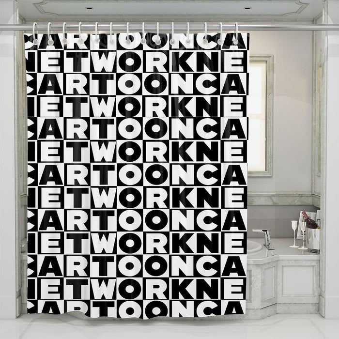 cartoon network logo font shower curtains