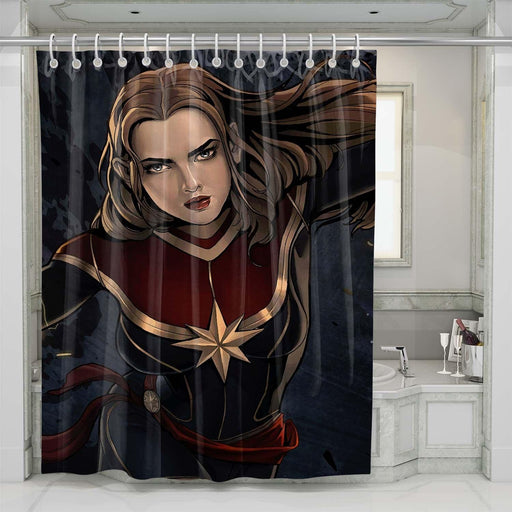 cartoon captain marvel shower curtains