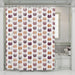 cat and friends animal pattern shower curtains