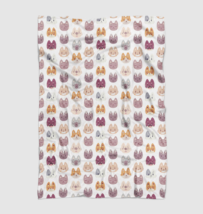 cat and friends animal pattern Ultra soft fleece blanket