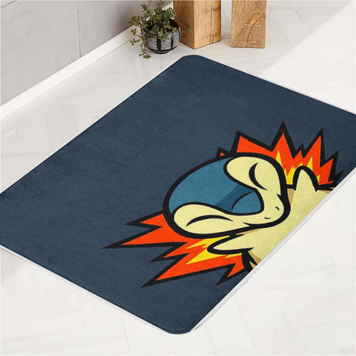 cyndaquil on fire bath rugs