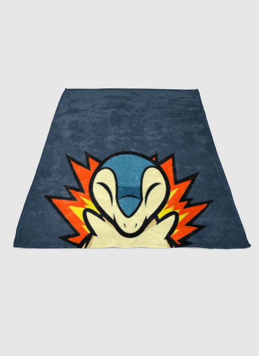 cyndaquil on fire soft fleece blanket