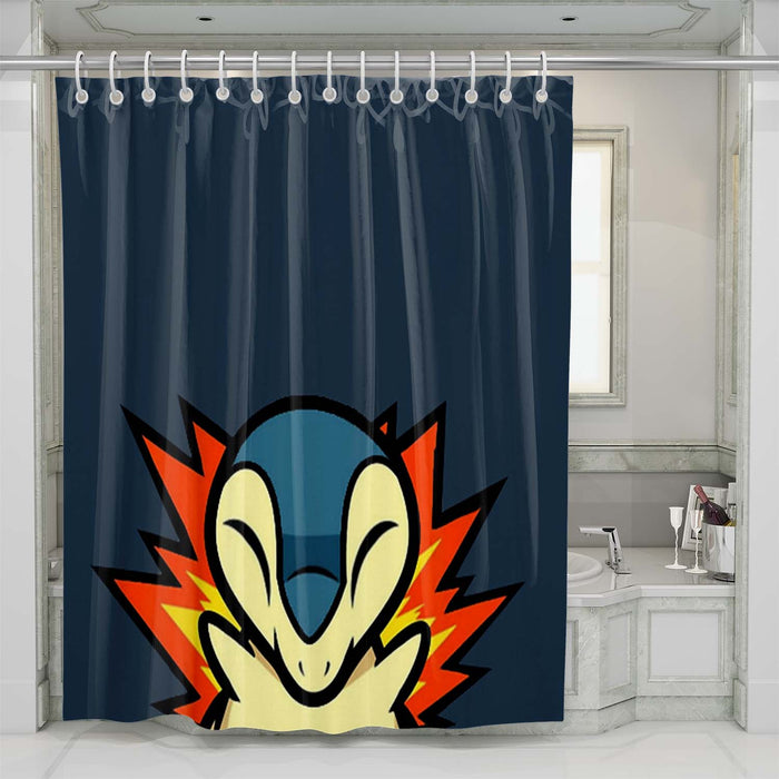 cyndaquil on fire shower curtains