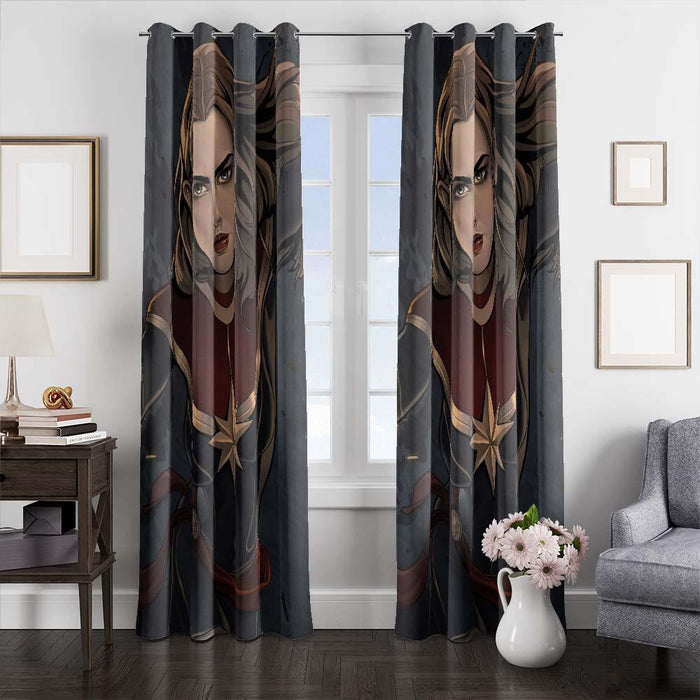 cartoon captain marvel window curtains