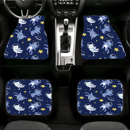 cat flying in the galaxy Car floor mats Universal fit