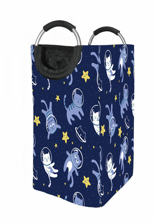 cat flying in the galaxy Laundry Hamper | Laundry Basket