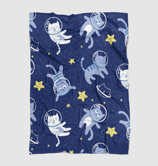 cat flying in the galaxy Ultra soft fleece blanket