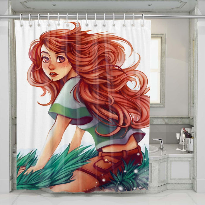 cartoon chihiro riding sen shower curtains