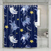 cat flying in the galaxy shower curtains