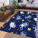 cat flying in the galaxy Living room carpet rugs