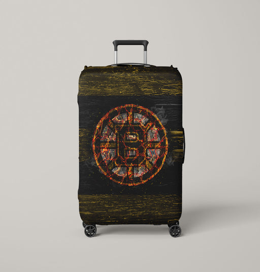 burn boston bruins logo Luggage Covers | Suitcase