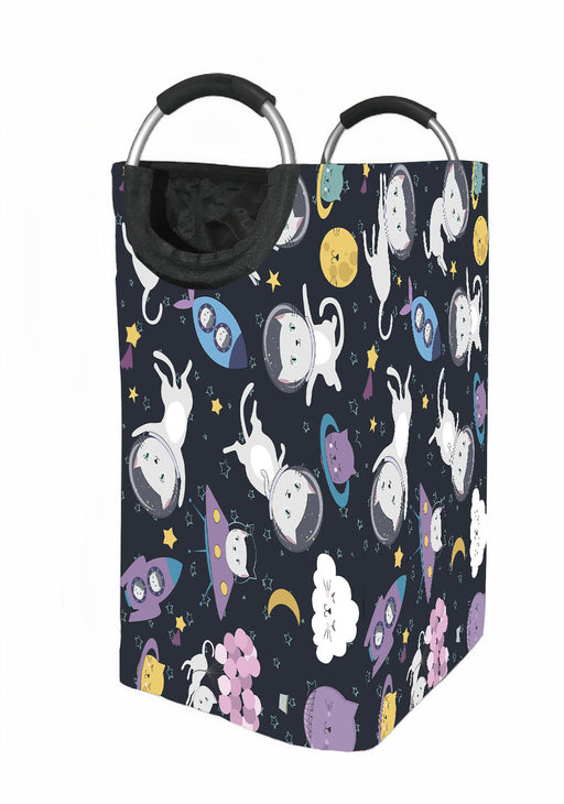 cat in the space meet galaxy Laundry Hamper | Laundry Basket