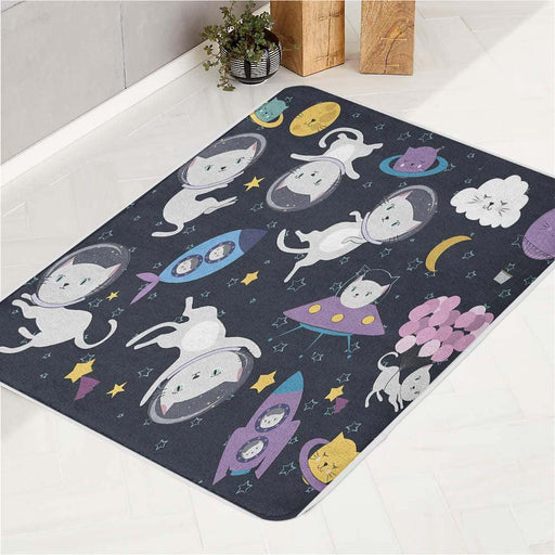 cat in the space meet galaxy bath rugs