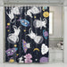 cat in the space meet galaxy shower curtains