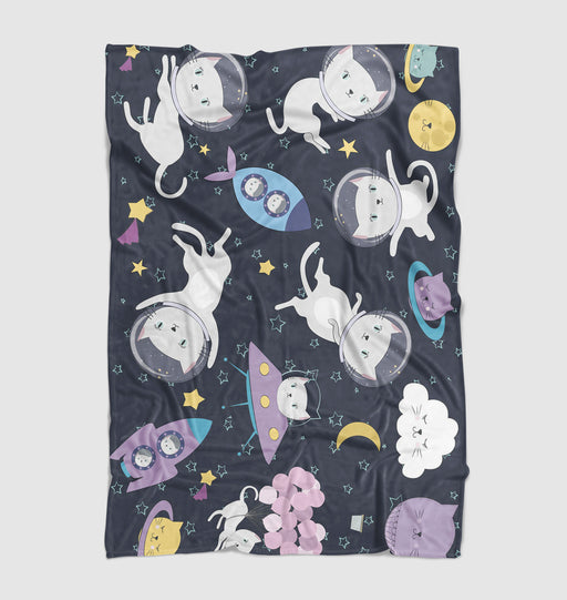 cat in the space meet galaxy Ultra soft fleece blanket