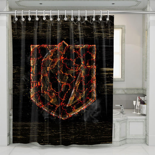 burned vegas golden knights nhl shower curtains