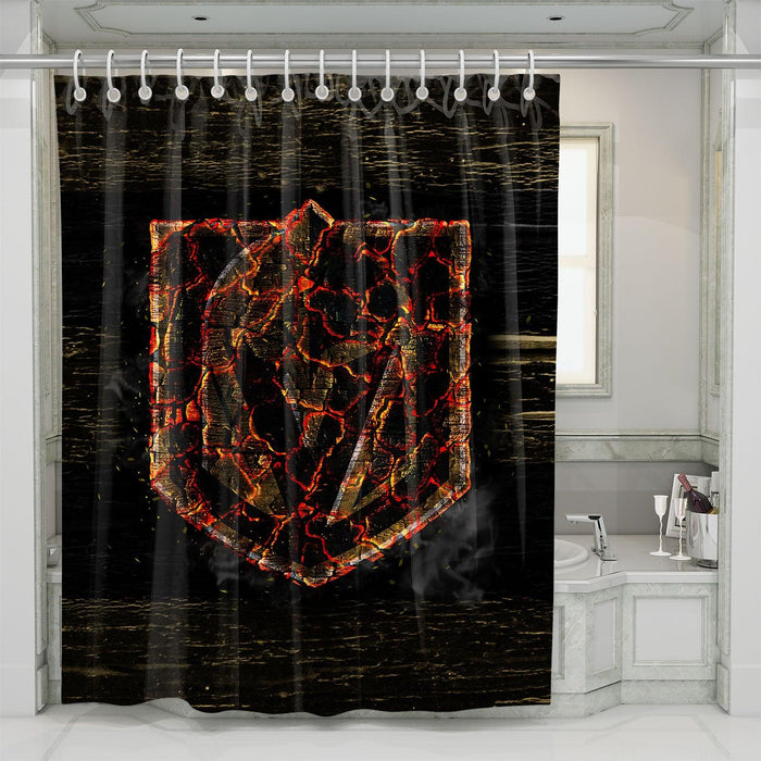 burned vegas golden knights nhl shower curtains