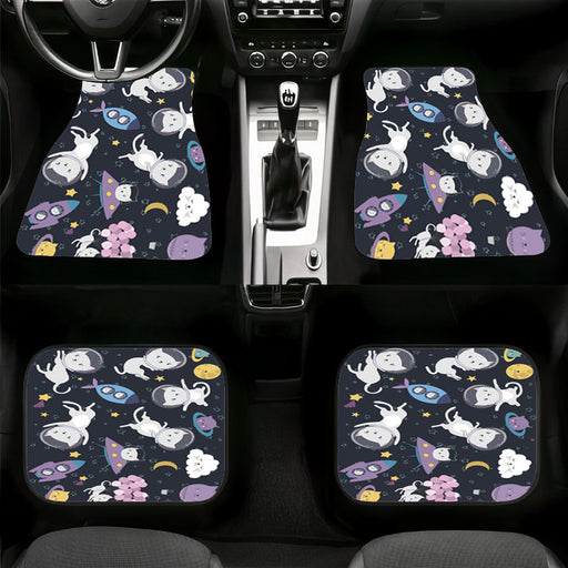 cat in the space meet galaxy Car floor mats Universal fit