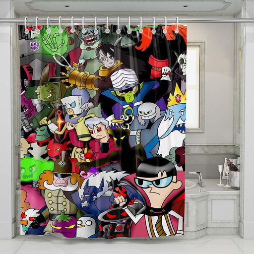 cartoon network character animation shower curtains