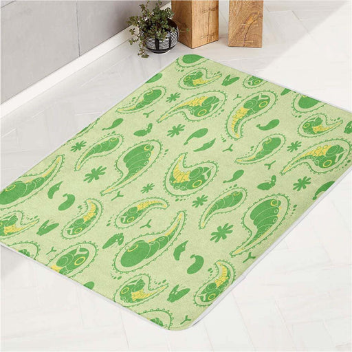 caterpie green species amoeba bath rugs