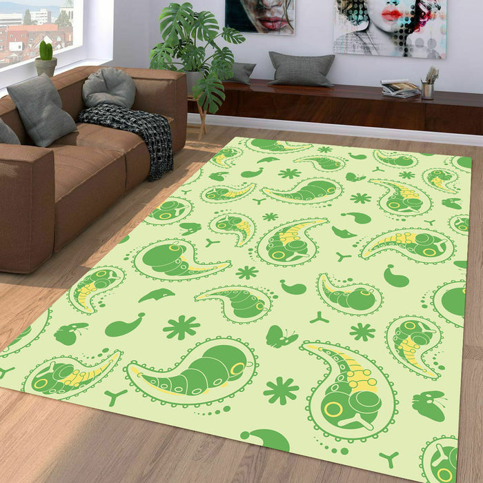 caterpie green species amoeba Living room carpet rugs