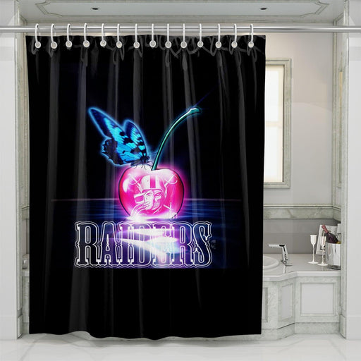 butterfly and oakland raiders shower curtains