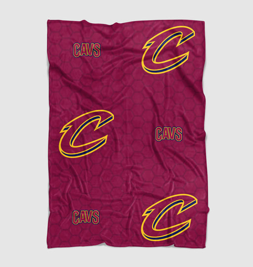 cavs nba logo hexagon maroon Ultra soft fleece blanket