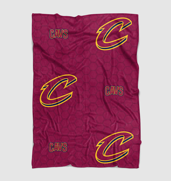 cavs nba logo hexagon maroon Ultra soft fleece blanket