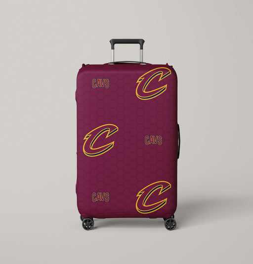 cavs nba logo hexagon maroon Luggage Cover | suitcase