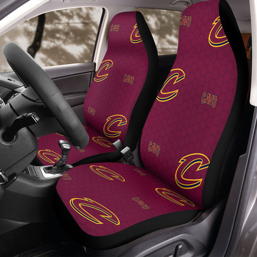 cavs nba logo hexagon maroon Car Seat Covers