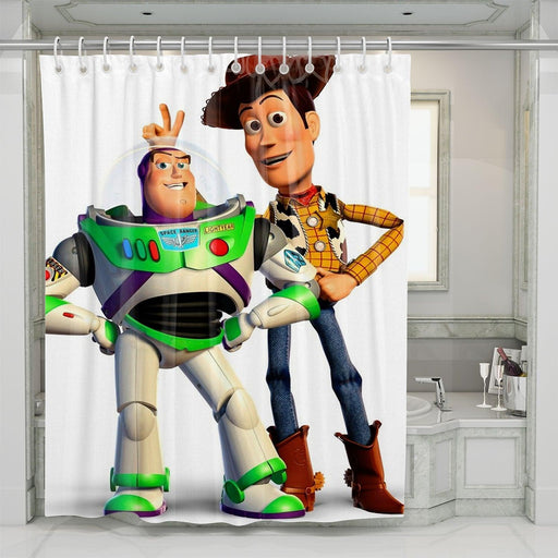 buzz and woody the toys shower curtains