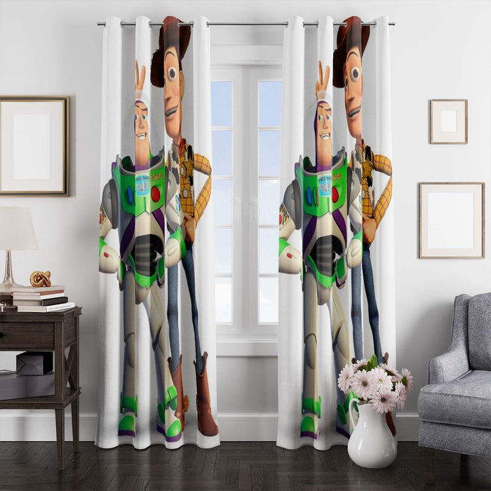 buzz and woody the toys window Curtain