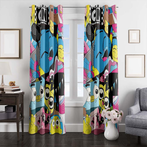 cartoon network pop art character window curtains