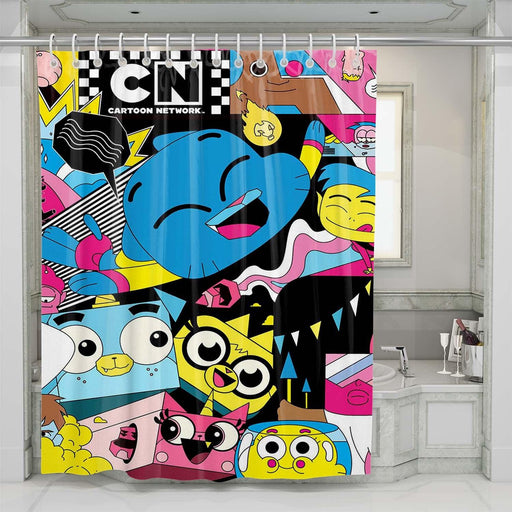 cartoon network pop art character shower curtains