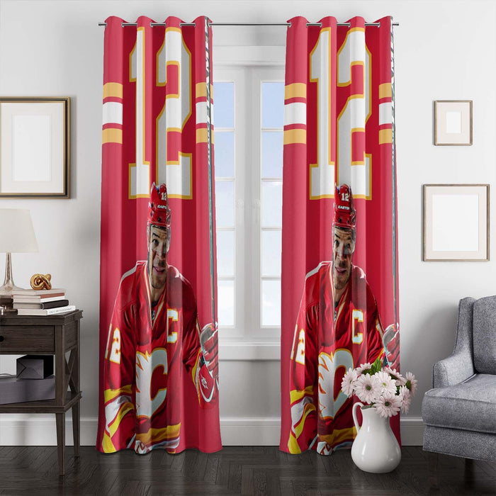 calgary flames player happy nhl window Curtain