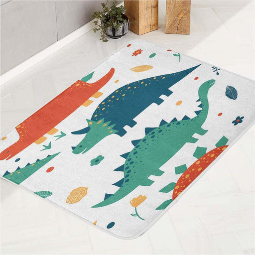 character of dinosaurs forest bath rugs