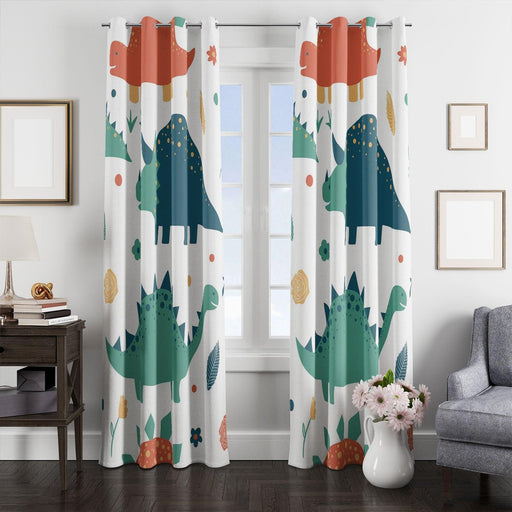 character of dinosaurs forest window Curtain