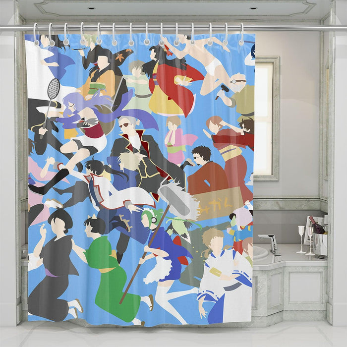 character of gintama animation shower curtains