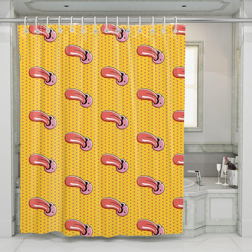 character of pokemon big tongue shower curtains