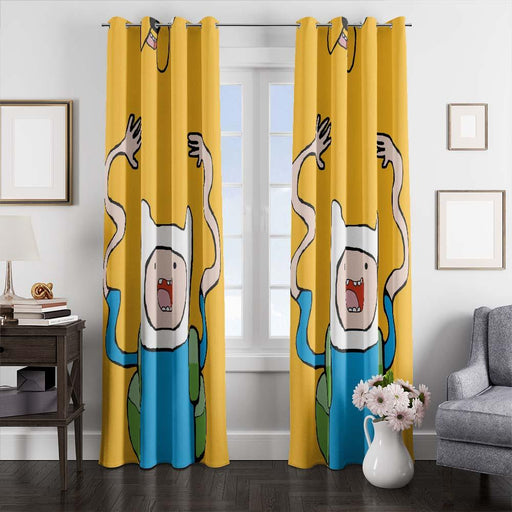 cartoon of finn adventure time window curtains