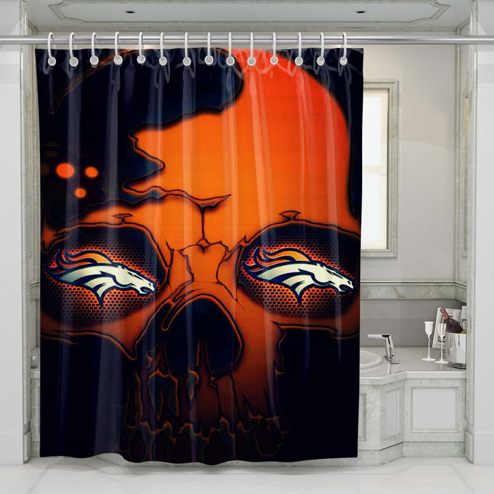 denver broncos skull shower curtains