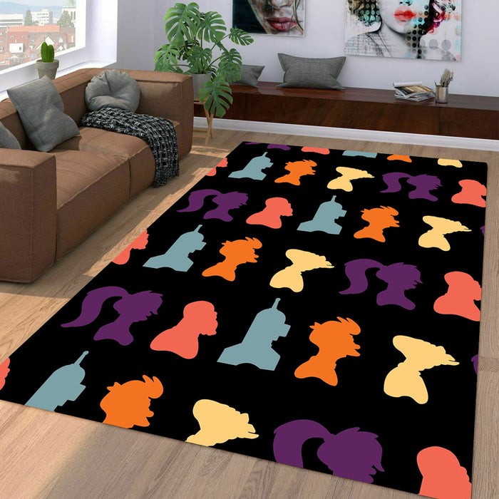 characters silhouette of futurama Living room carpet rugs