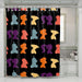 characters silhouette of futurama shower curtains